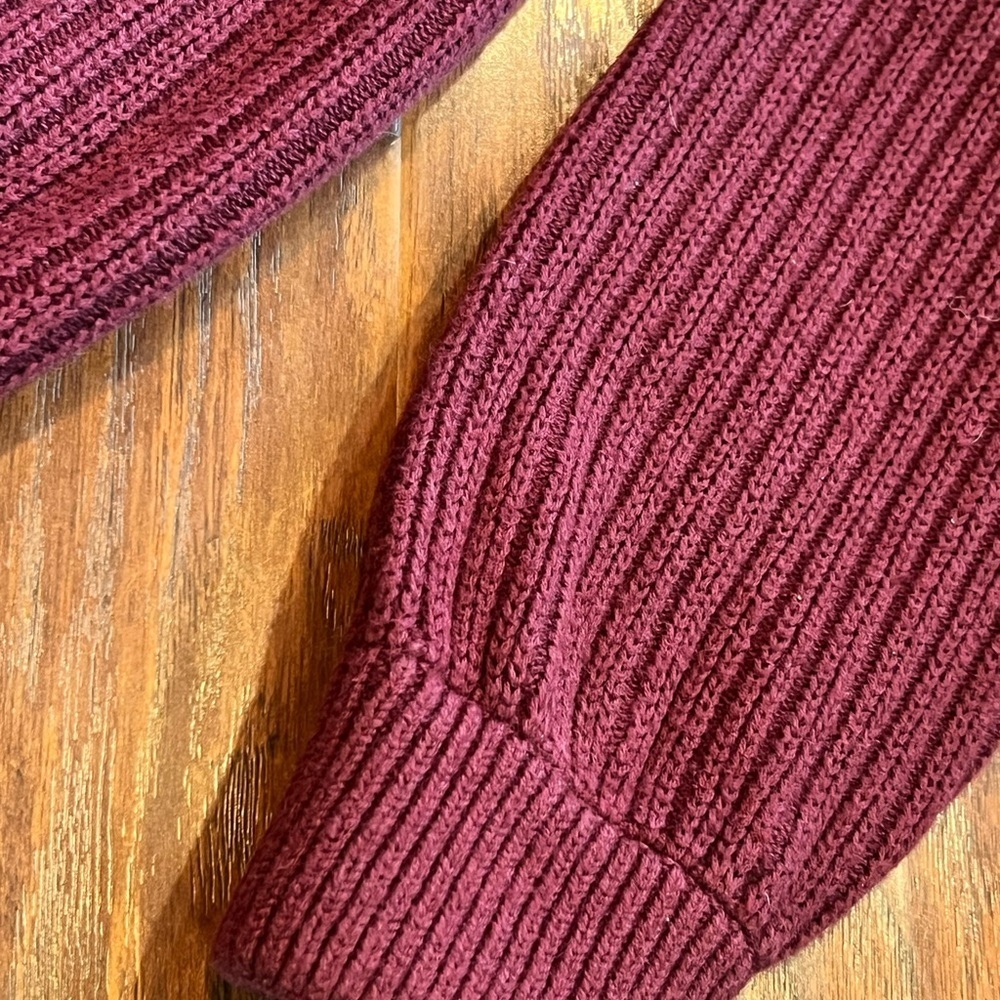 Duluth Trading Co Men's Burgundy Brigadier Shawl Collar Sweater size XL Tall - Picture 4 of 8